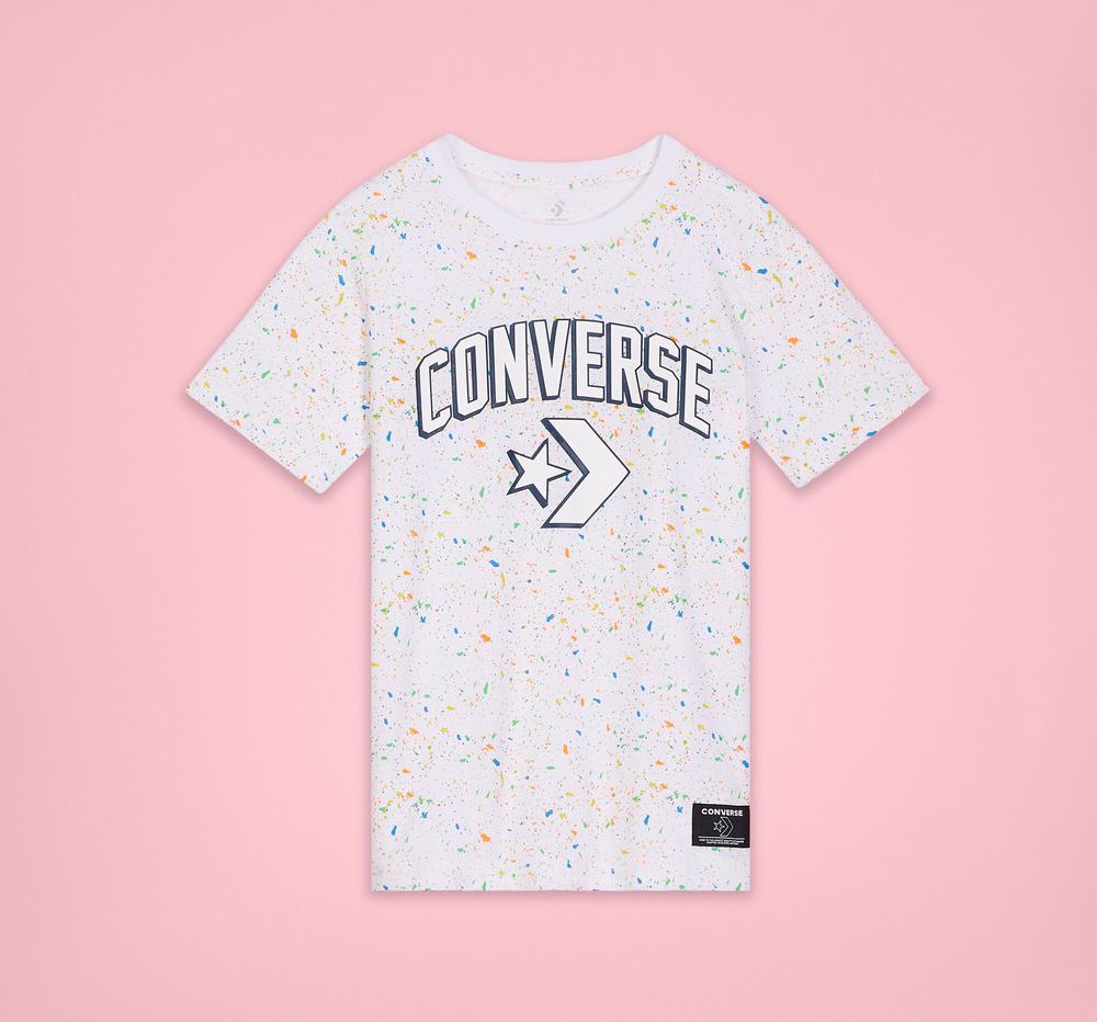 Camiseta Converse Printed Splatter Criança Branco 694807RKM
